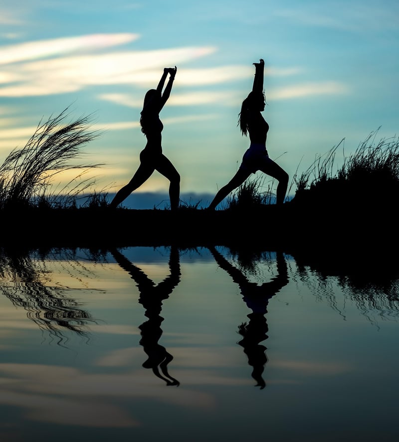 Woman practicing alignment in yoga pose